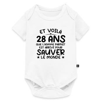 28 ans Cadeau anniversaire 28 ans Homme - Body à manches courtes Premium Bébé - blanc - Devant