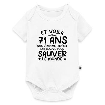 71 ans Cadeau anniversaire 71 ans Homme - Body à manches courtes Premium Bébé - blanc - Devant