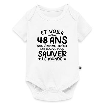 48 ans Cadeau anniversaire 48 ans Homme - Body à manches courtes Premium Bébé - blanc - Devant
