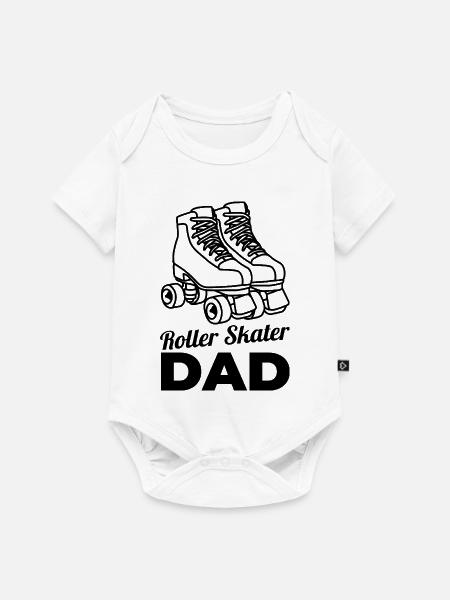 Rollschuhläufer Papa - Baby Premium Kurzarmbody - Weiß