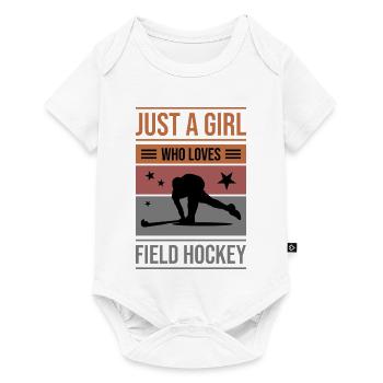 Field Hockey Just a Girl - Baby Premium short-sleeve bodysuit - white - Front