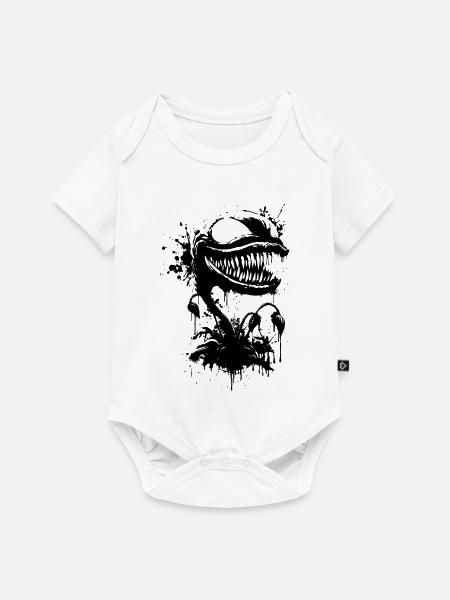 Cartoon einer fleischfressenden Pflanze - Baby Premium Kurzarmbody - Weiß