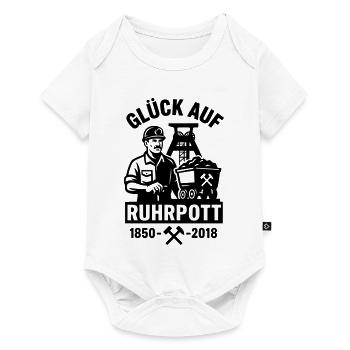 Glück Auf Ruhrpott Bergbau Zeche Kohle Pott - Baby Premium Kurzarmbody - Weiß - Vorne