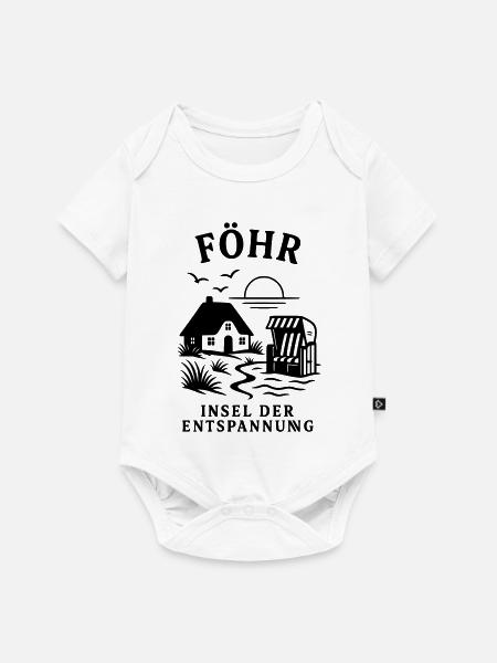 Föhr Insel der Entspannung Nordsee - Baby Premium Kurzarmbody - Weiß