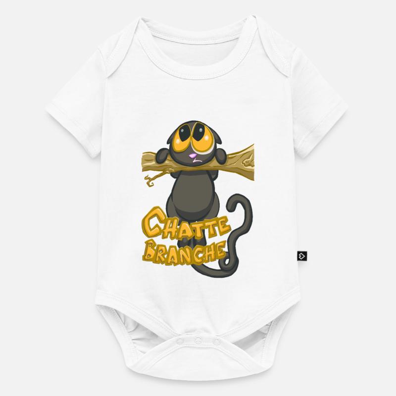 chatte branche ? - Body à manches courtes Premium Bébé - blanc