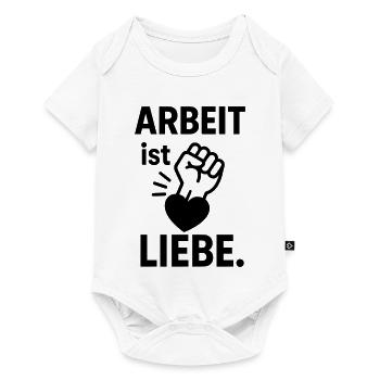 travail amour motivation - Body à manches courtes Premium Bébé - blanc - Devant