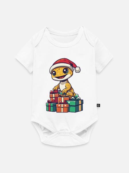 Echse Gecko Weihnachten Geschenke - Baby Premium Kurzarmbody - Weiß
