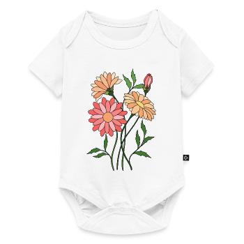 Blumen - Baby Premium Kurzarmbody - Weiß - Vorne