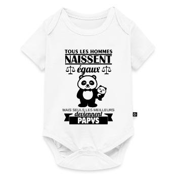 Tous les hommes naissent égaux papys papy papi - Body à manches courtes Premium Bébé - blanc - Devant