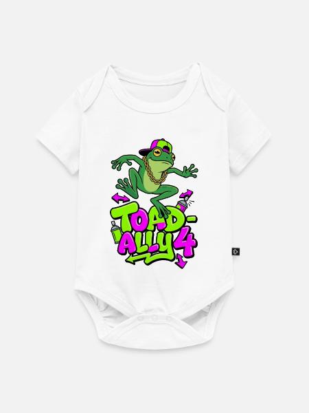 Toad-Ally 4 Coole Kröte - Baby Premium Kurzarmbody - Weiß