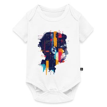 Digital AI Motif PCB Hacker Circuit Art - Baby Premium short-sleeve bodysuit - white - Front