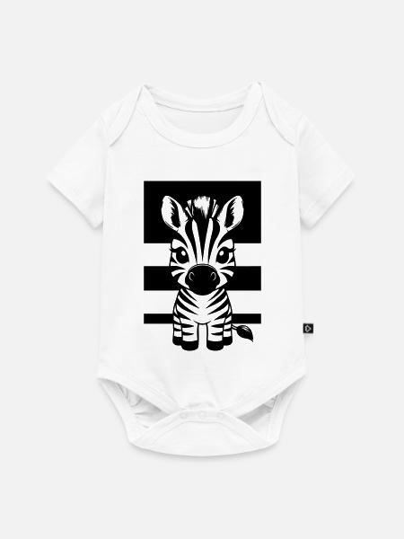 Niedliches Zebra - Baby Premium Kurzarmbody - Weiß