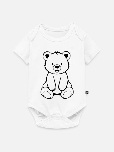 Bär Bärchen - Baby Premium Kurzarmbody - Weiß