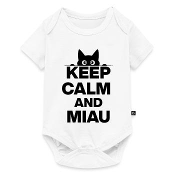 KEEP CALM AND MEOW! CAT LOVER CATLOVER black - Baby Premium short-sleeve bodysuit - white - Front