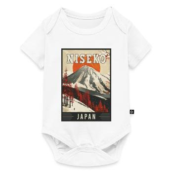 Paradis d’hiver à Niseko Japon Art de voyage vintage - Body à manches courtes Premium Bébé - blanc - Devant