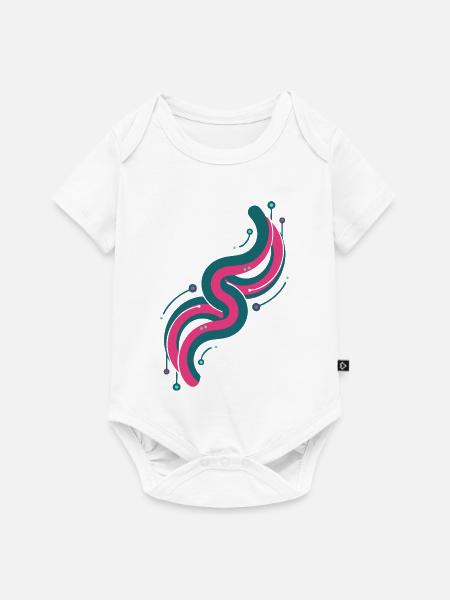 Rosa und Blaue Farbwelle - Baby Premium Kurzarmbody - Weiß