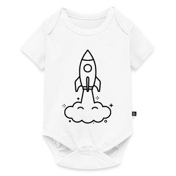 Résumé de Nuages Fusées Kawaii - Body à manches courtes Premium Bébé - blanc - Devant