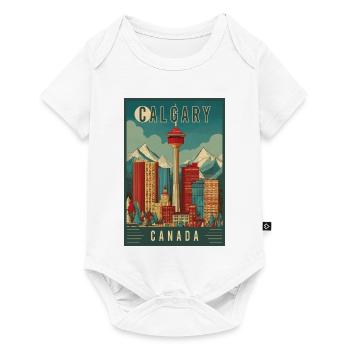 Découvrez la scène urbaine pittoresque de Calgary au Canada - Body à manches courtes Premium Bébé - blanc - Devant