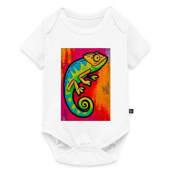 Chamäleon - Baby Premium Kurzarmbody - Weiß - Vorne
