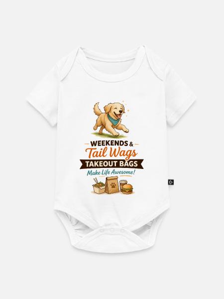 Schwanz-Wedeln Takeout-Beutel - Baby Premium Kurzarmbody - Weiß