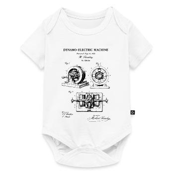 Electric Machine Patent Blueprint - Baby Premium short-sleeve bodysuit - white - Front