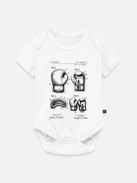 Boxhandschuhe Patentblaupause - Baby Premium Kurzarmbody - Weiß
