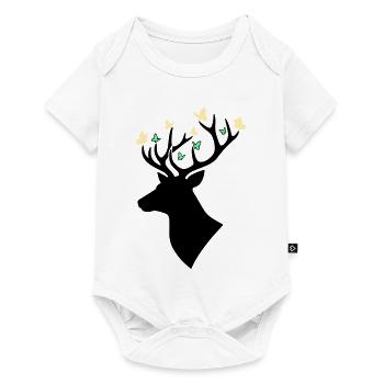 Papillon tête de cerf Multicolore - Body à manches courtes Premium Bébé - blanc - Devant