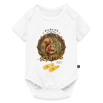 Eichhörnchen Fernglas Abenteuer wilde Tiere - Baby Premium Kurzarmbody - Weiß - Vorne