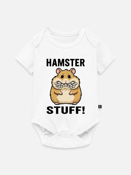 Hamster Stuff Samenwangen Nagetier - Baby Premium Kurzarmbody - Weiß