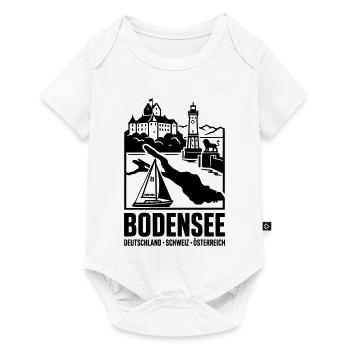Bodensee Silhouette Wahrzeichen - Baby Premium Kurzarmbody - Weiß - Vorne