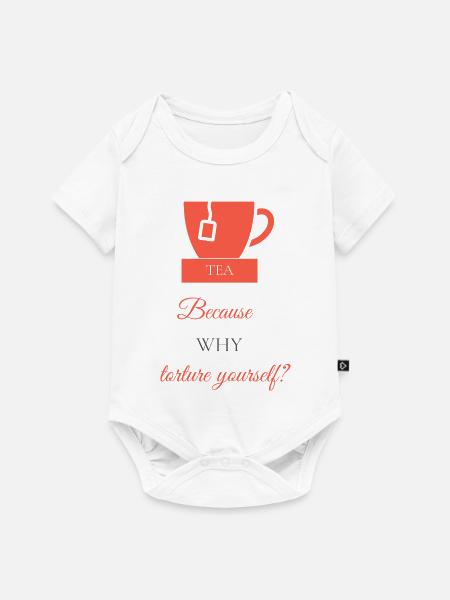 TEA-RIFFIC (leuchtend rot + grau) - Baby Premium Kurzarmbody - Weiß
