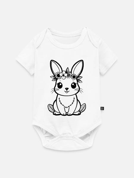 Häschen - Baby Premium Kurzarmbody - Weiß