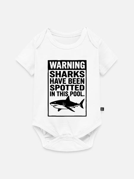 Sharks Pool Haie im Pool - Baby Premium Kurzarmbody - Weiß