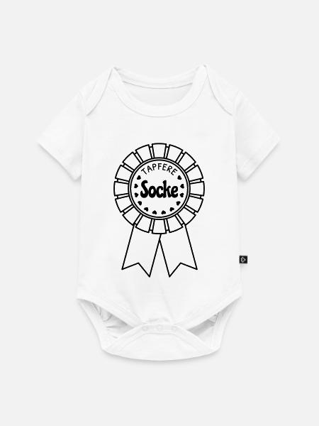 Tapfere Socke - Baby Premium Kurzarmbody - Weiß
