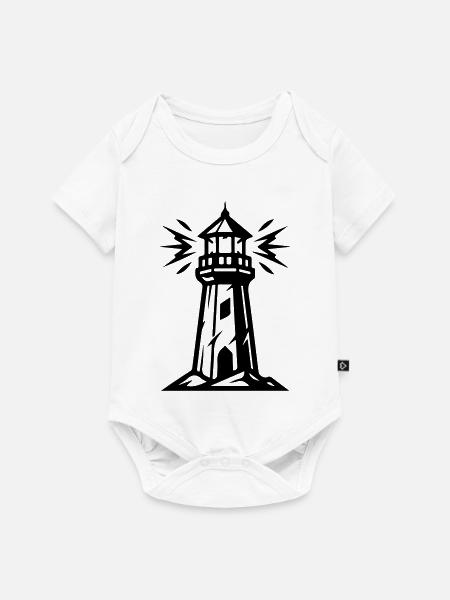 Leuchtturm Symbol - Baby Premium Kurzarmbody - Weiß