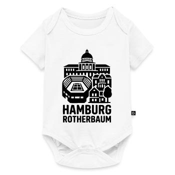 Hamburg Rotherbaum – Tennis & Uni Silhouette - Baby Premium Kurzarmbody - Weiß - Vorne