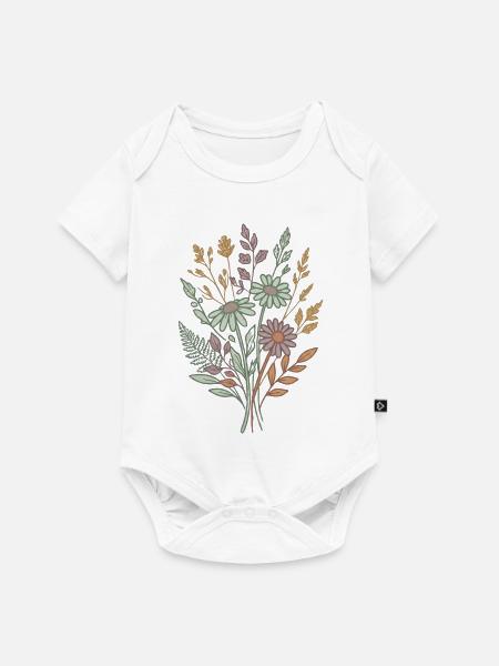 Wildblumen-Bouquet-Tee - Baby Premium Kurzarmbody - Weiß