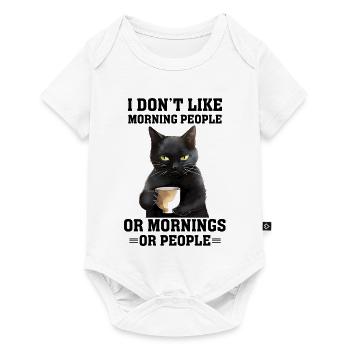I Dont Like Morning People Cat - Baby Premium Kurzarmbody - Weiß - Vorne