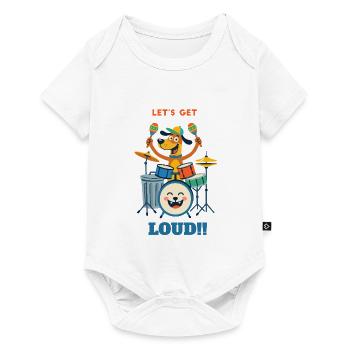Drumming Dog auf der Bühne - Baby Premium Kurzarmbody - Weiß - Vorne