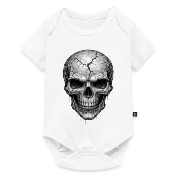 Cracked Skull Gothic Horror-Grafik - Baby Premium Kurzarmbody - Weiß - Vorne