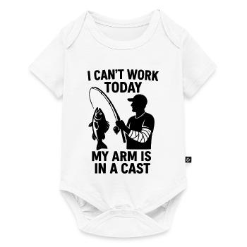 Funny Angler Saying: My Arm Is in a Cast - Baby Premium short-sleeve bodysuit - white - Front