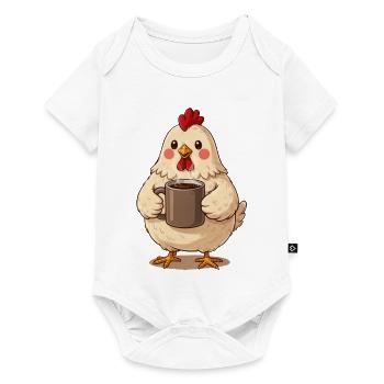 Café au poulet mignon – Poulet ferme douillet avec du Kaff - Body à manches courtes Premium Bébé - blanc - Devant