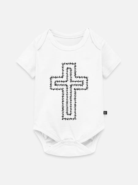 Christliches Kreuz - Baby Premium Kurzarmbody - Weiß