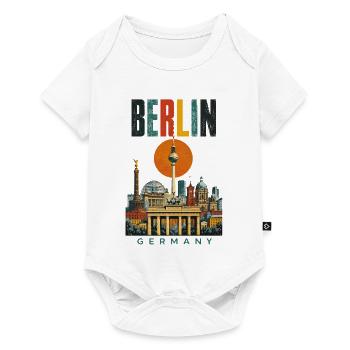 Berlin Germany Retro City Skyline - Baby Premium short-sleeve bodysuit - white - Front