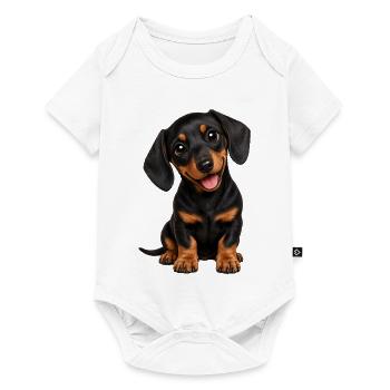 Süßer Dackel Hund Treuer Begleiter - Baby Premium Kurzarmbody - Weiß - Vorne