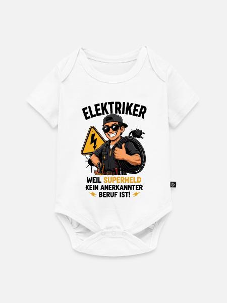 Elektriker Superheld Motiv - Baby Premium Kurzarmbody - Weiß