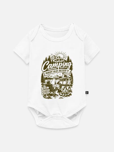 Camping Macht Alles Besser - Baby Premium Kurzarmbody - Weiß