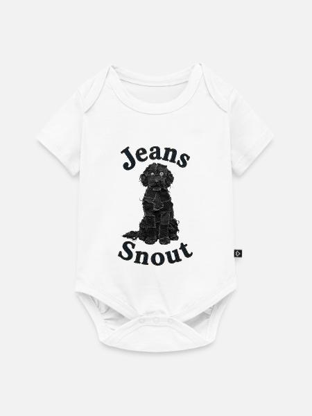Schwarzer Doodle im Jeansflicken-Stil - Baby Premium Kurzarmbody - Weiß