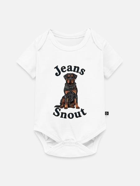 Rottweiler im Jeansflicken-Stil - Baby Premium Kurzarmbody - Weiß