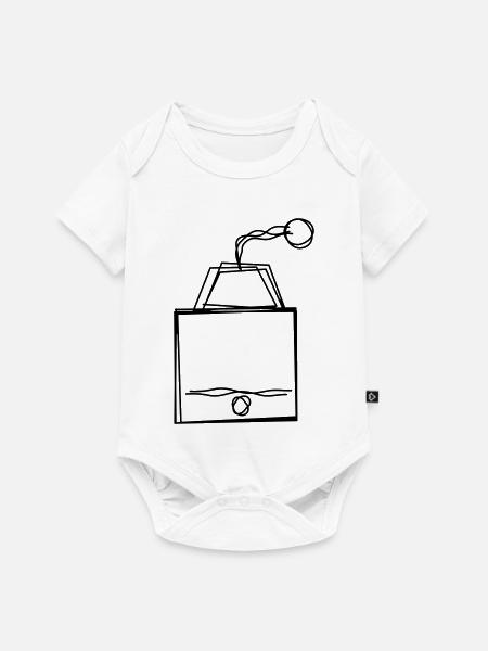 Kaffeemühle handgezeichnet - Baby Premium Kurzarmbody - Weiß